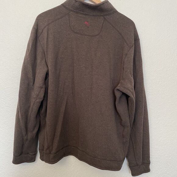 Tommy Bahama Men's *XXL Reversible 1/4 Zip Mock Sweater Brown/Maroon - Picture 4 of 7